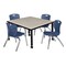 Regency Tables > Height Adjustable > Square Mobile Table & Chair Sets, 36 W, 36 L, 23-34 H, Maple TB3636PLAPCBK45NV - alternate 1